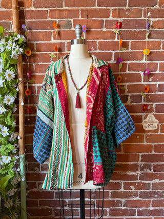 OOAK Summer Collection - Upcycled Gorillaz Inspired Vintage Kantha Jacket