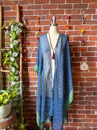 Summer Dreams 100% Silk Poncho Robe- Fair Trade Made