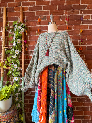 Moonlit Meadow Two-Way Sweater - Butterfly Style Knit Pullover