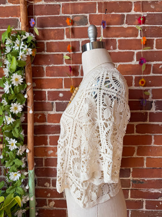 Boho Crochet Overlay Top- Multiple Colors Available - 100% Cotton