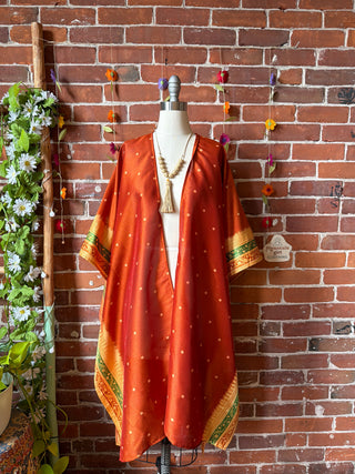 Summer Dreams 100% Silk Poncho Robe- Fair Trade Made