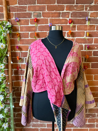 Plus Size Nova Kantha Bell Sleeve Wrap Top