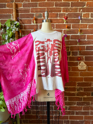 OOAK Autumn Collection- Upcycled Lainey Wilson Inspired Tie Dye Poncho Tee