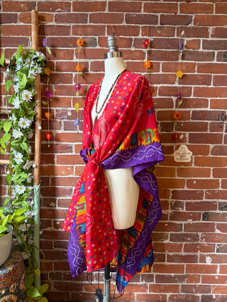 Summer Dreams 100% Silk Poncho Robe- Fair Trade Made