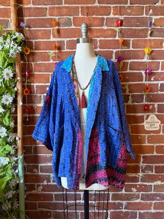OOAK Summer Collection - Upcycled Gorillaz Inspired Vintage Kantha Jacket