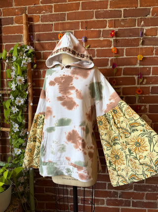 OOAK Summer Collection- Upcycled Luna Butterfly Bell Sleeve Hoodie  - Size M/L