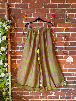 Festival Drift Wide Leg Recycled Sari Lounge Pants - Fair Trade Made