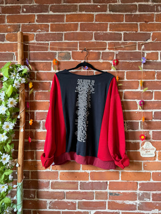 OOAK Autumn Collection- Upcycled Size Medium/Large Justin Bieber Hybrid Tshirt Sweatshirt Top