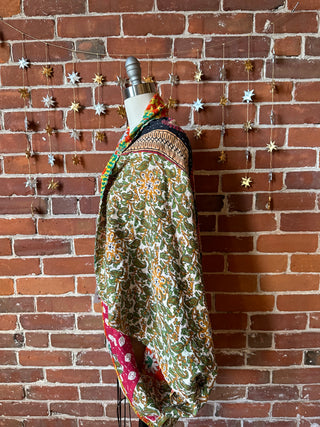 Reversible Gemini Kantha Cocoon Shawl