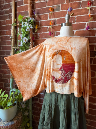 OOAK Spring Collection - Callisto Kantha Crescent Moon Top
