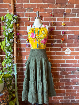 Green Meadow 100% Cotton Gauze Skirt / Mini Dress - Fair Trade Made