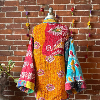 Solstice Reversible Kantha Kimono Patchwork Jacket