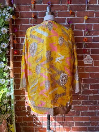 Autumn Moon Silky Flowy Kimono - Fair Trade Made - Final Sale