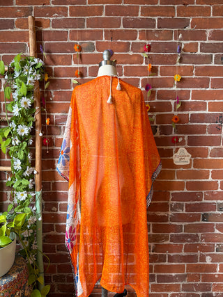 Summer Dreams 100% Silk Poncho Robe- Fair Trade Made