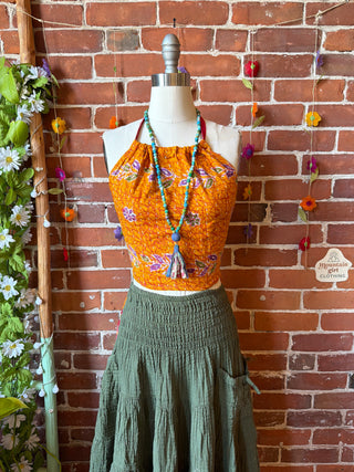 Size 0-12 In Bloom Reversible Kantha Halter Top