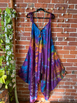 Oh So Flowy Festival Season Tie Dye Jumpsuit Fits up to 2X - Multiple Colors