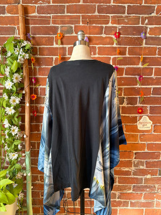 OOAK Autumn Collection- Upcycled Notorious BIG Inspired Tie Dye Poncho Tee