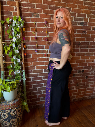 Moon Garden Black Wide Leg Pants - Fair Trade Made - Multiple Sizes Available