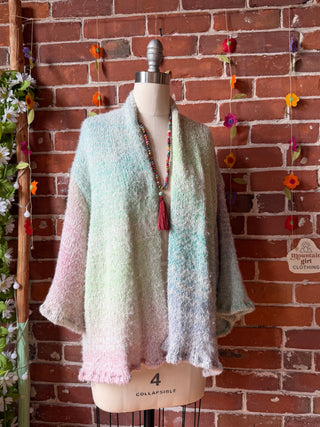 OOAK Summer Collection - Upcycled Boho Rainbow So Dazed Grateful Dead Bear Cardigan Sweater