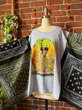 OOAK Summer Collection- Upcycled Key Lime Cookies Bandana Poncho Tee