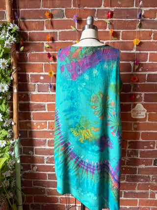 Jade Moon Tie Dye Layered Festival Tank Top - Fair Trade Made - Final Sale