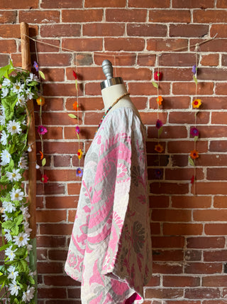 Cosmic Drift Reversible Kantha Poncho Top