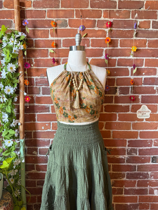 Size 0-12 In Bloom Reversible Kantha Halter Top
