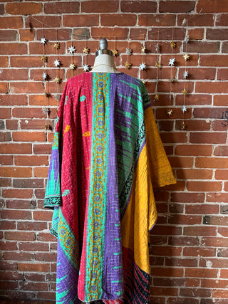 Reversible Stardust Kantha Ruana Jacket