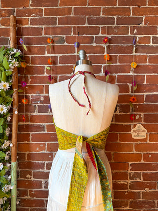 Size 14-20 In Bloom Reversible Kantha Halter Top - 100% Cotton - Fair Trade Made
