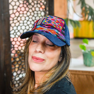 Mystery Print Huipile Embroidered Hat - One of A Kind - Fair Trade Made