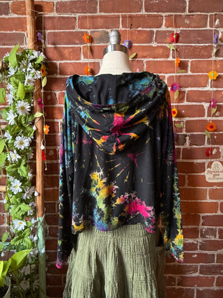 Dark Side of the Moon Rainbow Cropped Tie Dye Hoodies - Multiple Colors Available - Fair Trade Made
