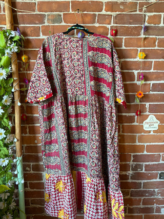 Coffee In The Morning Kantha Dress - Fits up to 3X