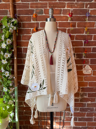 OOAK Autumn Collection - Dolly Inspired Embroidered Daisy Poncho