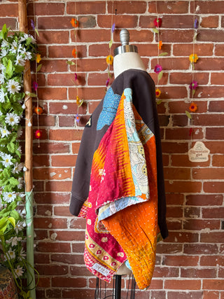 OOAK Autumn Collection- Upcycled Support Live Music Poncho