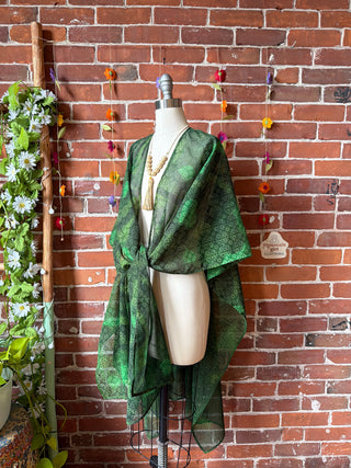 Summer Dreams 100% Silk Poncho Robe- Fair Trade Made