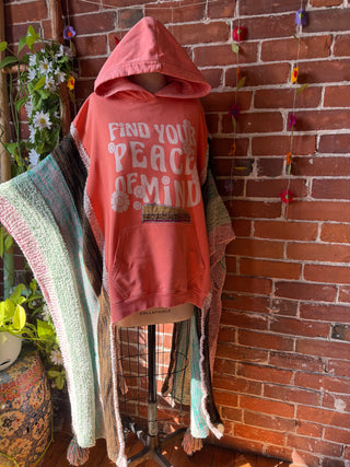 OOAK Autumn Collection- Upcycled Peace of Mind Hi Lo Sweater Poncho