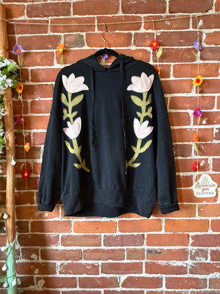 Good Vibes Artisan Bloom Floral Hoodie Sweatshirt