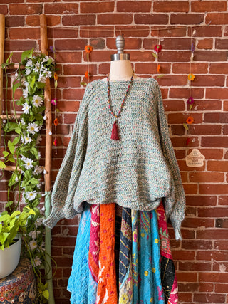 Moonlit Meadow Two-Way Sweater - Butterfly Style Knit Pullover