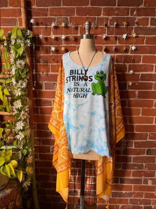 OOAK Winter Collection - Upcycled Billy Strings Boho Hi Lo Poncho Top