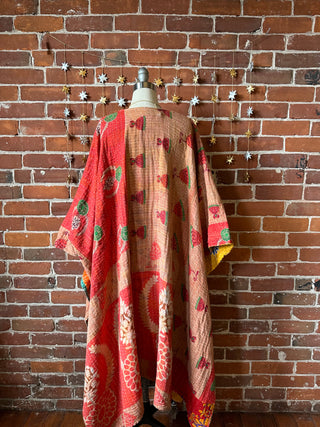 Reversible Stardust Kantha Ruana Jacket