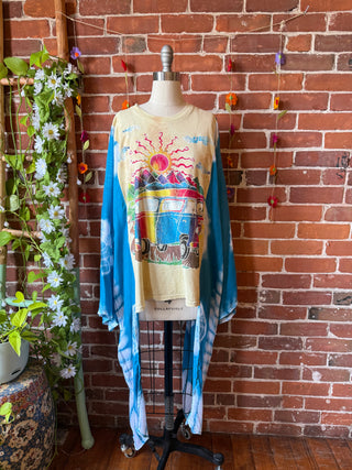 Festival Hippie Bus Inspired Batik Hybrid Tie Dye Hi Lo Top