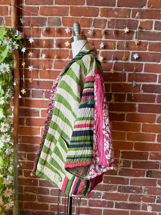 OOAK Autumn Collection - Upcycled Grateful Dead Inspired Boho Vintage Kantha Jacket