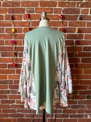 Willie Nelson Inspired Botanical Flowy Bell Sleeve Top - LIMITED RELEASE