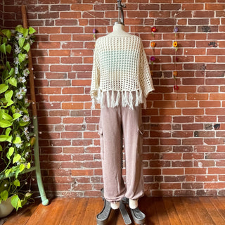 Bohemian Sunflower Fringe Crochet Crop Top 🌻