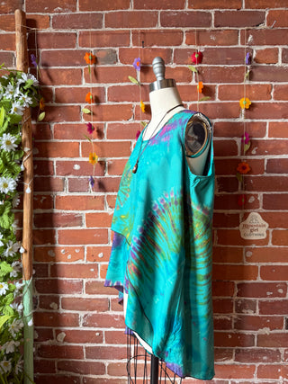 Jade Moon Tie Dye Layered Festival Tank Top - Fair Trade Made - Final Sale
