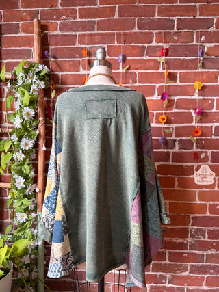 OOAK Summer Collection - Upcycled Crescent Moon Poncho Style Top 🌙