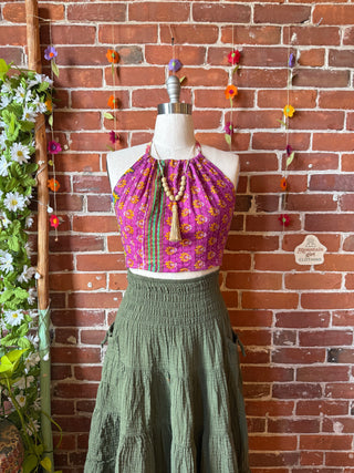 Size 0-12 In Bloom Reversible Kantha Halter Top