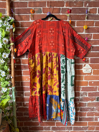 Coffee In The Morning Kantha Dress - Fits up to 3X