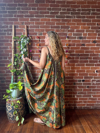 Delphia Recycled Sari Dress w/ Pockets