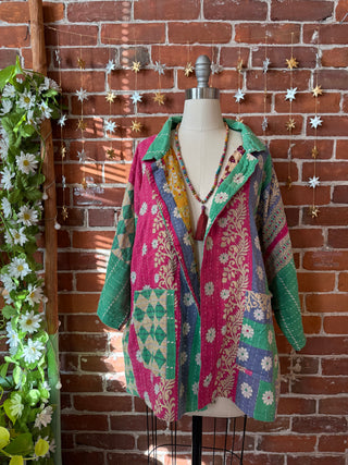 OOAK Winter Collection - Upcycled Grateful Dead Inspired Vintage Kantha Jacket